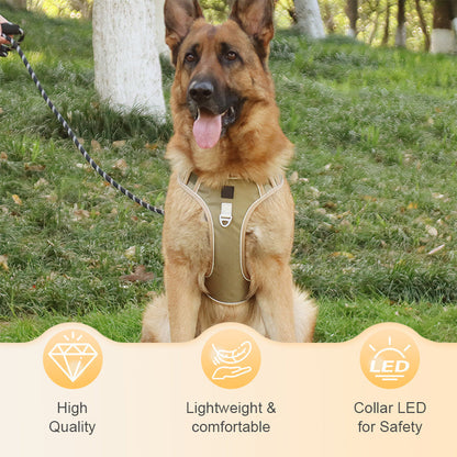📢📢50% OFF !! ⏰No Pull Dog Harness with Leash & Collar LED