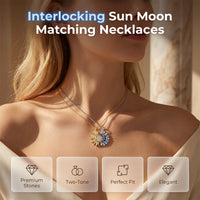 📢📢50% OFF !! ⏰Sun and Moon Pendant Necklace with Rhinestones