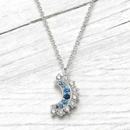 📢📢50% OFF !! ⏰Sun and Moon Pendant Necklace with Rhinestones
