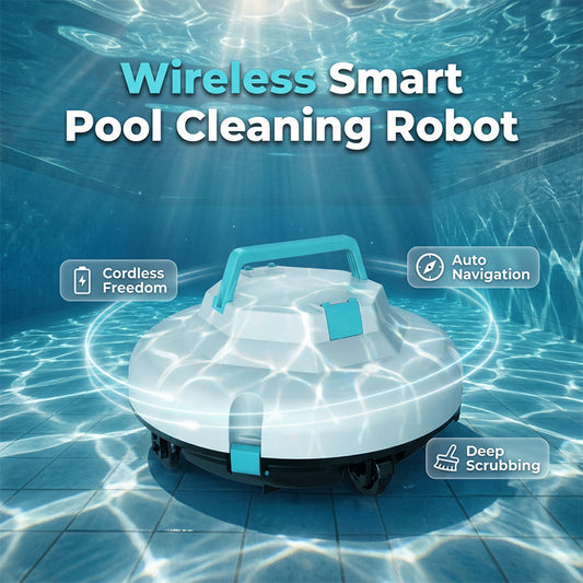 🌊Pool Cleaning Robot | Cordless · Powerful Suction · Smart Navigation · One-Touch Start · Easy-to-Remove Filter Basket🏖️