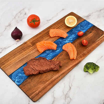 Artistic Wood and Resin Kitchen Charcuterie Board