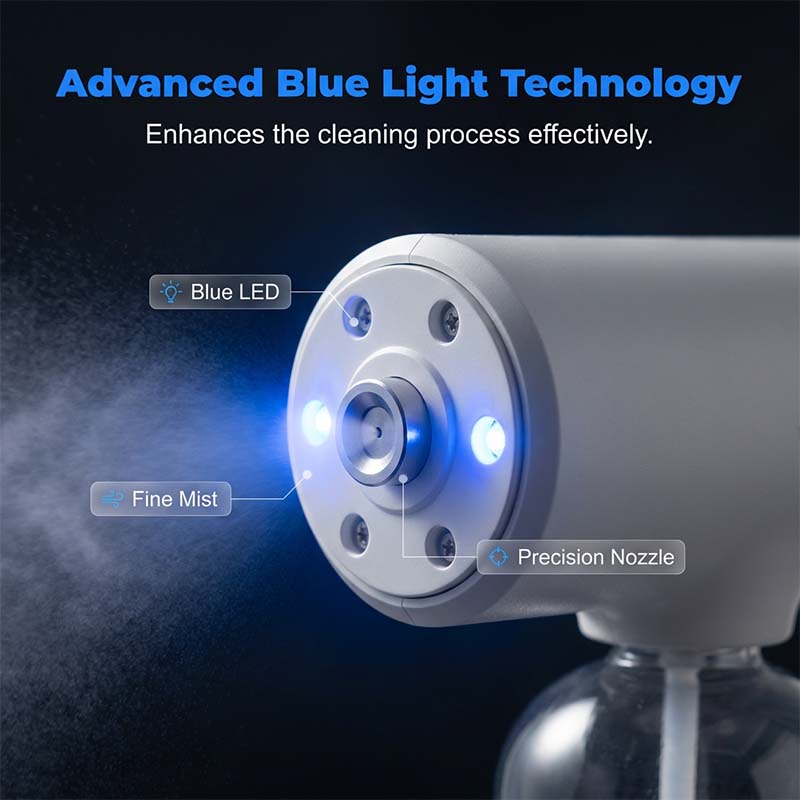 🦠 Cordless Nano Atomizer – Touchless Disinfecting, Blue Light – For Home, Office & Car 🏠
