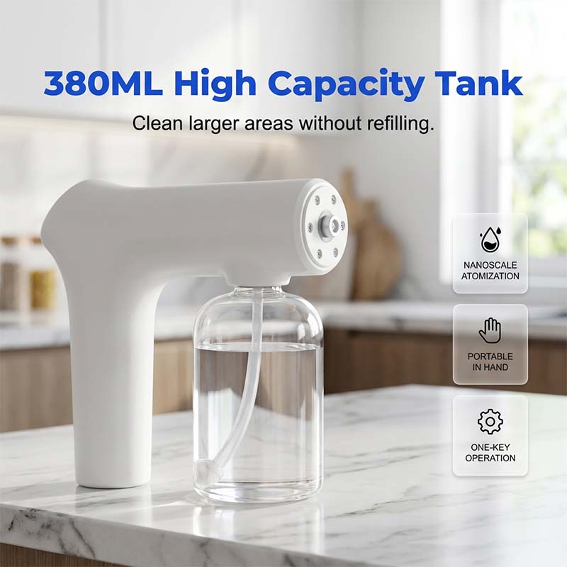 🦠 Cordless Nano Atomizer – Touchless Disinfecting, Blue Light – For Home, Office & Car 🏠