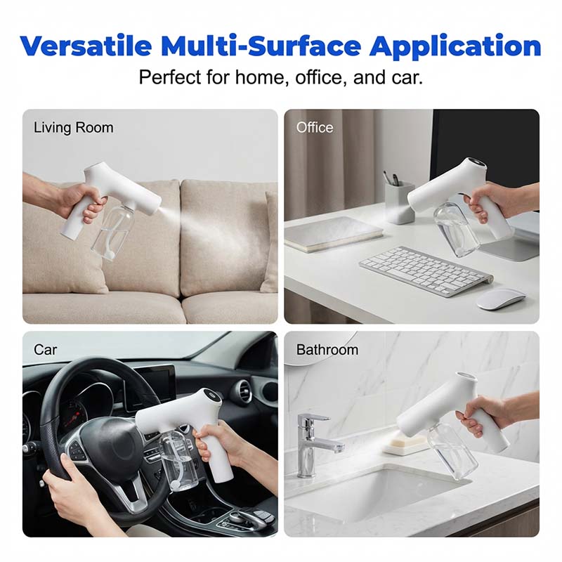 🦠 Cordless Nano Atomizer – Touchless Disinfecting, Blue Light – For Home, Office & Car 🏠