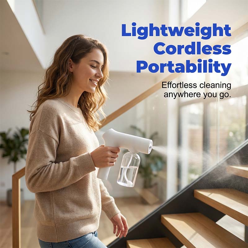🦠 Cordless Nano Atomizer – Touchless Disinfecting, Blue Light – For Home, Office & Car 🏠