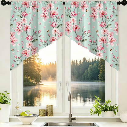 🌿 Botanical Print Rod Pocket Window Curtains 🌸