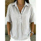 👕 LIMITED-TIME 50% OFF! ✨ Women's Striped Short-Sleeve Shirt – Relaxed Fit, V Neck, 9 Colors 🍂