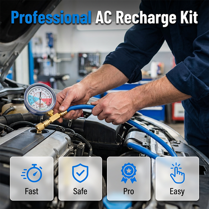 🚗 50% OFF NOW!❄️ R134a AC Refrigerant Charging Hose with Gauge – Universal & Easy DIY Tool 🔧