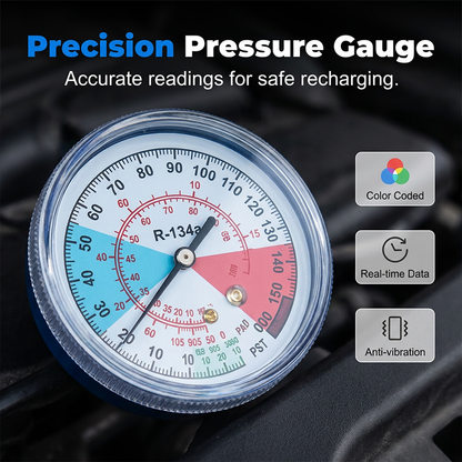 🚗 50% OFF NOW!❄️ R134a AC Refrigerant Charging Hose with Gauge – Universal & Easy DIY Tool 🔧