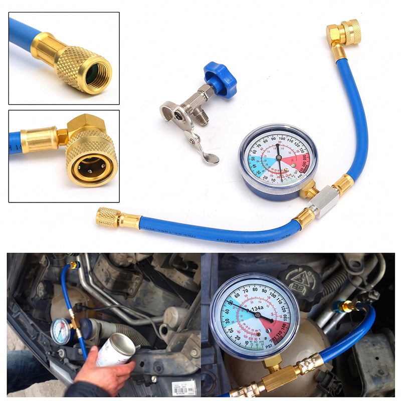 🚗 50% OFF NOW!❄️ R134a AC Refrigerant Charging Hose with Gauge – Universal & Easy DIY Tool 🔧