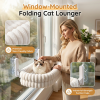 🐱 50% OFF! ✨ 90° Foldable Cat Window Perch Hammock – Heavy-Duty Suction Cups Hold Up to 18kg, Ultra-Soft Removable & Washable Cover – Panoramic Sunbathing Spot for Your Feline ☀️
