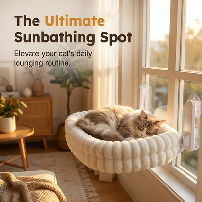 🐱 50% OFF! ✨ 90° Foldable Cat Window Perch Hammock – Heavy-Duty Suction Cups Hold Up to 18kg, Ultra-Soft Removable & Washable Cover – Panoramic Sunbathing Spot for Your Feline ☀️