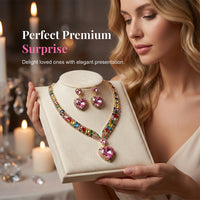 💎Last✨ Sparkling Heart Jewelry Set –Including Necklace & Earrings, Elegant, Lightweight 💖