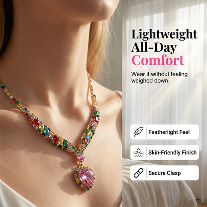 💎Last✨ Sparkling Heart Jewelry Set –Including Necklace & Earrings, Elegant, Lightweight 💖