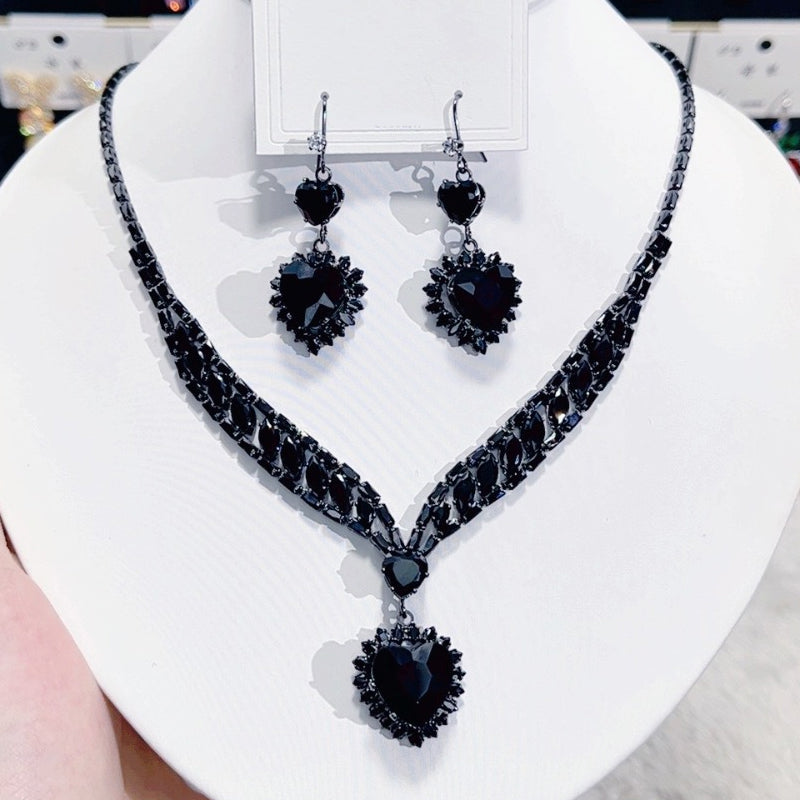 💎Last✨ Sparkling Heart Jewelry Set –Including Necklace & Earrings, Elegant, Lightweight 💖