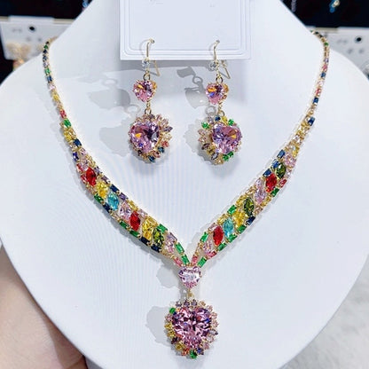 💎Last✨ Sparkling Heart Jewelry Set –Including Necklace & Earrings, Elegant, Lightweight 💖
