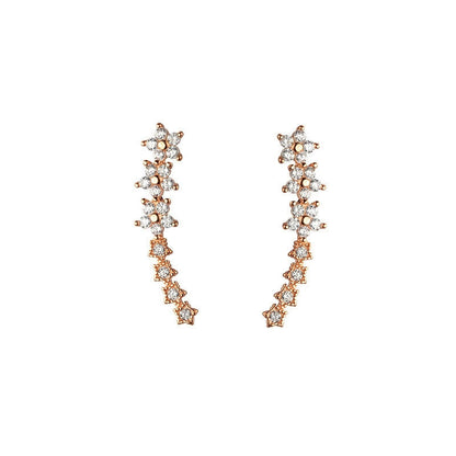 ⚡Starry Flower Rhinestone Ear Climber Earrings