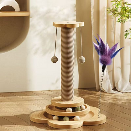 🏆LAST DAY SALE 50% OFF🔥Multifunctional Cat Activity Center with Scratcher and Toys