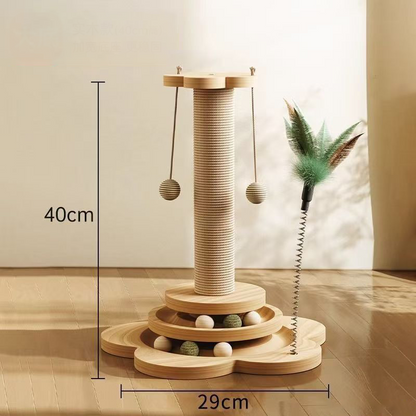 🏆LAST DAY SALE 50% OFF🔥Multifunctional Cat Activity Center with Scratcher and Toys