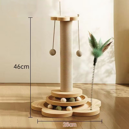 🏆LAST DAY SALE 50% OFF🔥Multifunctional Cat Activity Center with Scratcher and Toys