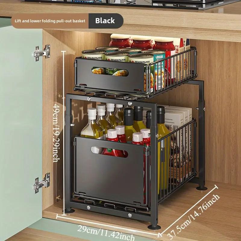 🔄💪 50% OFF! 📦2-Tier Pull-Out Shelf – Double storage, easy reach.