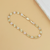 💎 LIMITED-TIME 50% OFF! ✨ Unisex Tri-Color Link Bracelet – Gold/Rose/Silver, Faceted Cut, Lobster Clasp 🖤