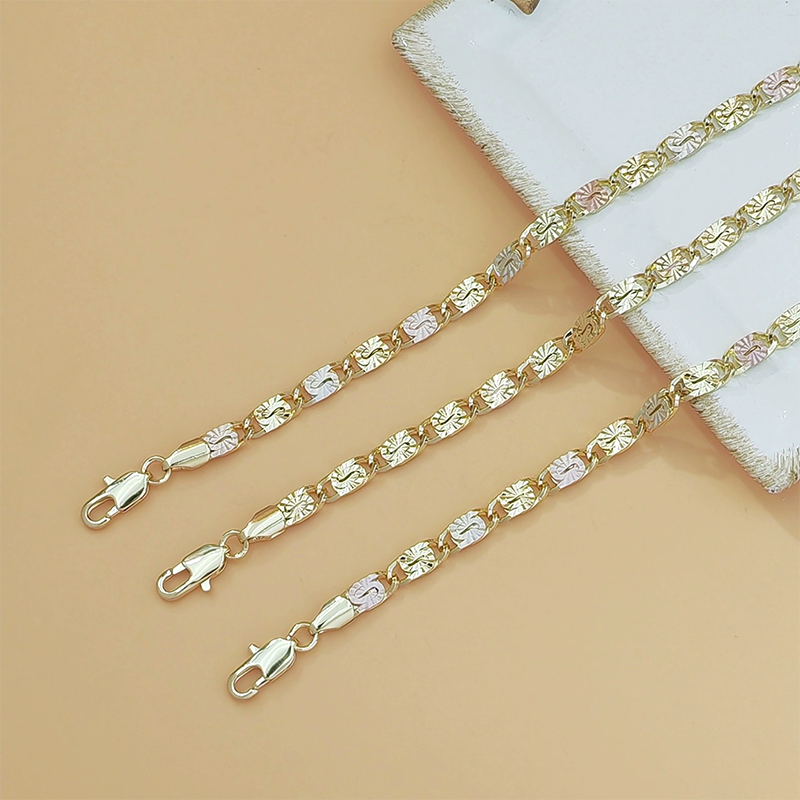 💎 LIMITED-TIME 50% OFF! ✨ Unisex Tri-Color Link Bracelet – Gold/Rose/Silver, Faceted Cut, Lobster Clasp 🖤