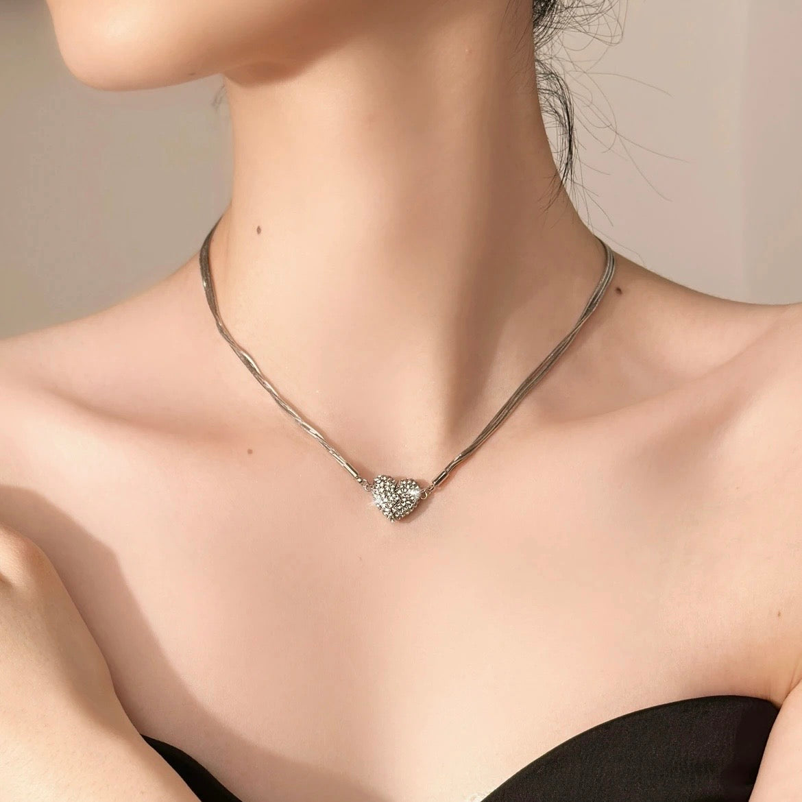 ✨Christmas Hot Sale Heart Diamond Necklace💕