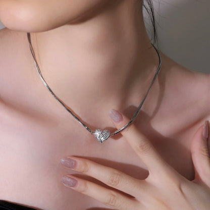 ✨Christmas Hot Sale Heart Diamond Necklace💕