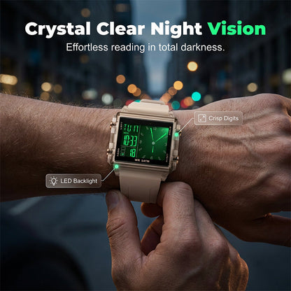 ⏳🔥LIMITED-TIME 50% OFF! ⏰Waterproof Transparent Digital Watch – 50M Rating, Luminous Display, Hybrid Time ✨