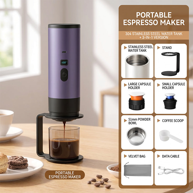 ☕ 50% OFF NOW! 🔋 Portable Espresso Machine for Travel – Compact Design, Digital Display, Type-C Fast Charging & 90ml Perfect Shot ✨