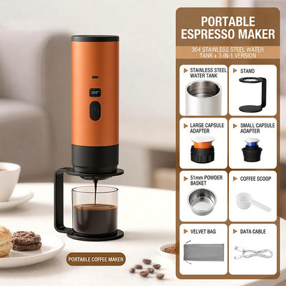 ☕ 50% OFF NOW! 🔋 Portable Espresso Machine for Travel – Compact Design, Digital Display, Type-C Fast Charging & 90ml Perfect Shot ✨