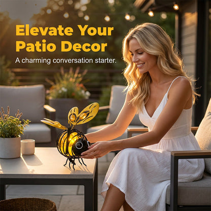 🐝 LIMITED-TIME 50% OFF! ☀️ Hanging Solar Bee Light – Heart Wings, Metal, Weather Resistant 🌸