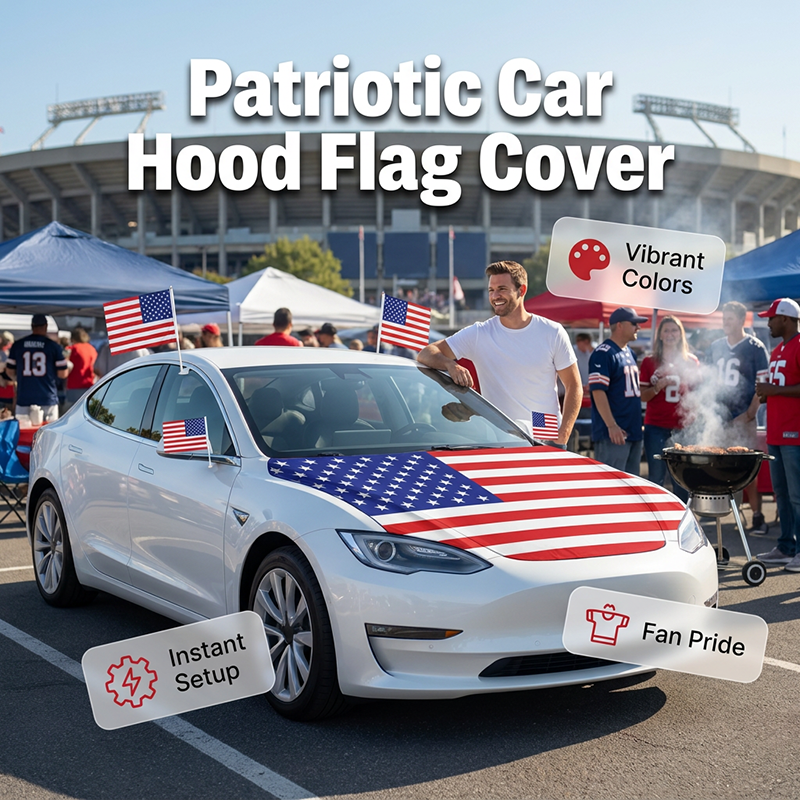 ⏰🔥LIMITED TIME 50% OFF!🔥50K+ SOLD! Patriotic Car Hood Flag Cover