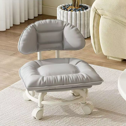 🪑 Rolling Low Stool with Backrest