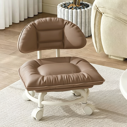 🪑 Rolling Low Stool with Backrest