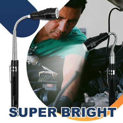 Extendable Magnetic Flashlight – 360° Flexible Gooseneck & LED Light