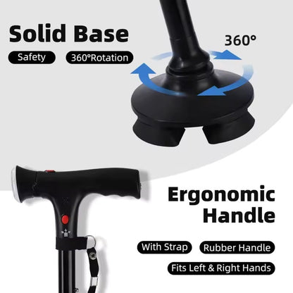 📢50% Off Now！🦯 Multifunctional Folding Cane – Safe Steps, Day & Night ⏰