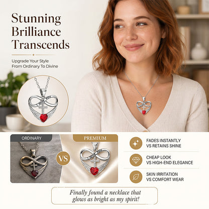 🥳2026 HOT SALE🥳💞50K+ SOLD!✨ 💝 Infinity Heart Cross Necklace with Wing Pendant – Faith & Eternal Love ✨