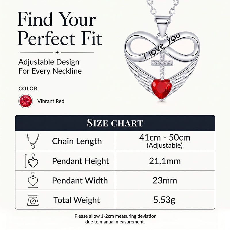 🥳2026 HOT SALE🥳💞50K+ SOLD!✨ 💝 Infinity Heart Cross Necklace with Wing Pendant – Faith & Eternal Love ✨