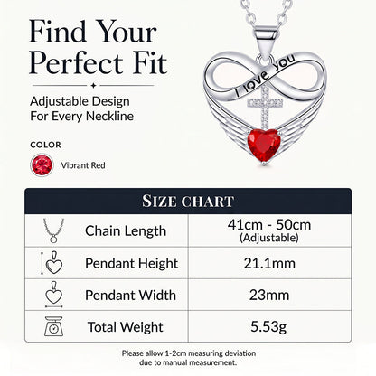 🥳2026 HOT SALE🥳💞50K+ SOLD!✨ 💝 Infinity Heart Cross Necklace with Wing Pendant – Faith & Eternal Love ✨