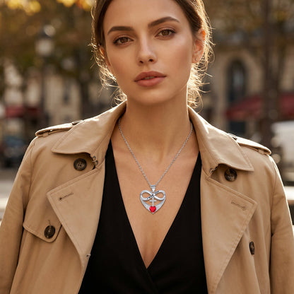 🥳2026 HOT SALE🥳💞50K+ SOLD!✨ 💝 Infinity Heart Cross Necklace with Wing Pendant – Faith & Eternal Love ✨