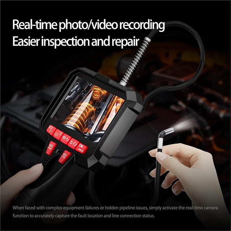 🔧 50% OFF NOW! 📹 6mm Handheld Automotive Endoscope – Articulating Camera, HD Monitor, LED Illumination & Semi-Rigid Cable for Precision Inspection ✨