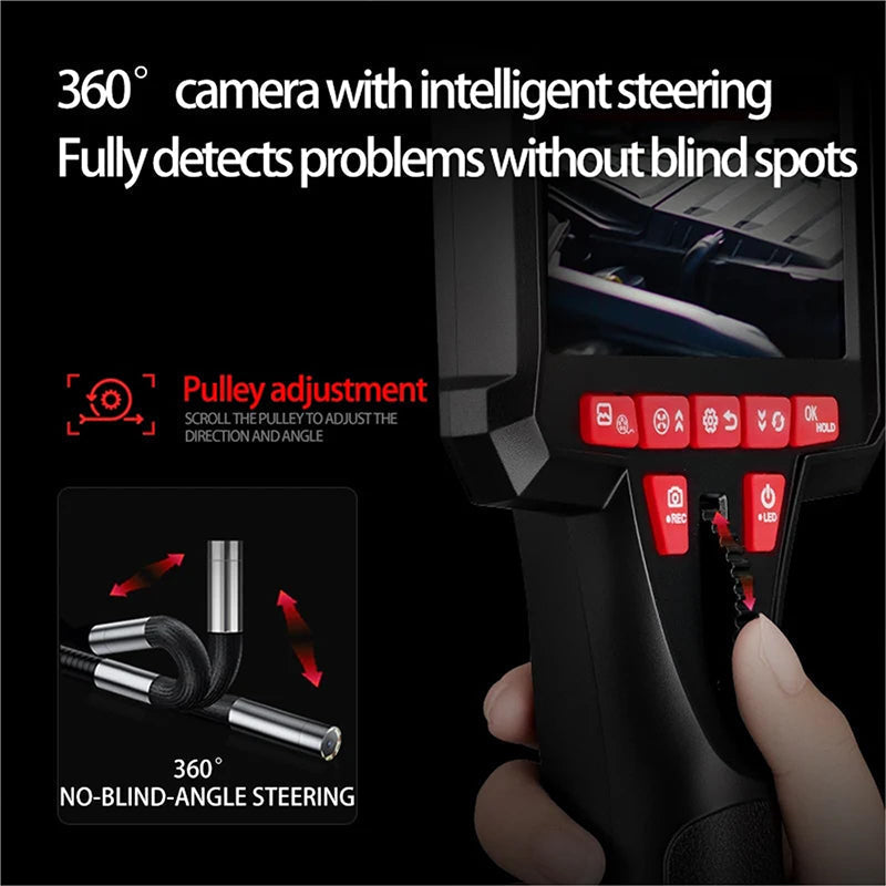 🔧 50% OFF NOW! 📹 6mm Handheld Automotive Endoscope – Articulating Camera, HD Monitor, LED Illumination & Semi-Rigid Cable for Precision Inspection ✨