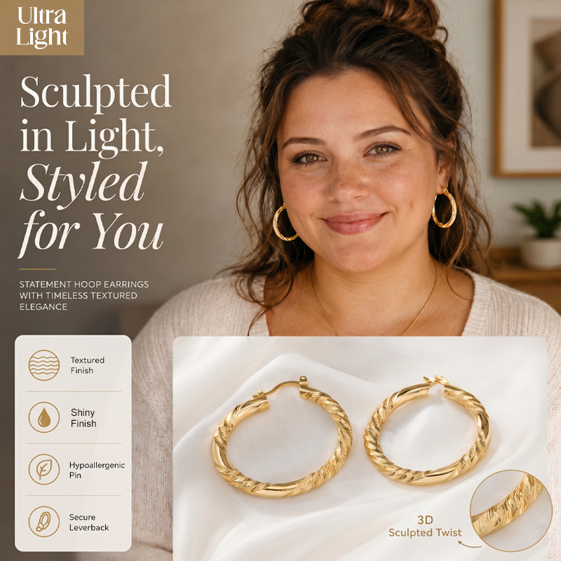 💫50% OFF NOW✨Women's Elegant Twisted Hoop Earrings