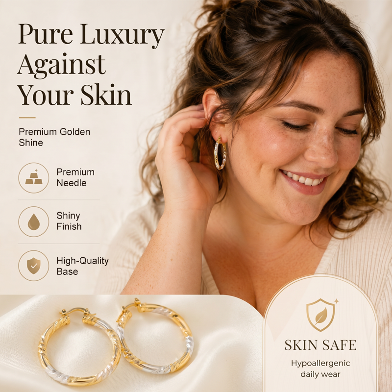 💫50% OFF NOW✨Women's Elegant Twisted Hoop Earrings