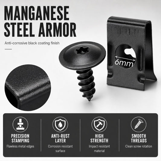 🎉 2026 Sale — Over 46,000 Sold 🔩 Universal Car Metal U-Type Clips & Screws Set 🚗