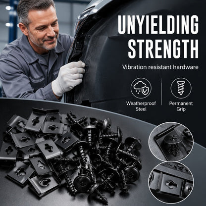 🎉 2026 Sale — Over 46,000 Sold 🔩 Universal Car Metal U-Type Clips & Screws Set 🚗
