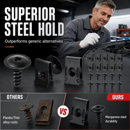 🎉 2026 Sale — Over 46,000 Sold 🔩 Universal Car Metal U-Type Clips & Screws Set 🚗
