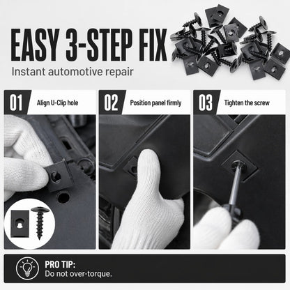 🎉 2026 Sale — Over 46,000 Sold 🔩 Universal Car Metal U-Type Clips & Screws Set 🚗